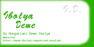 ibolya deme business card